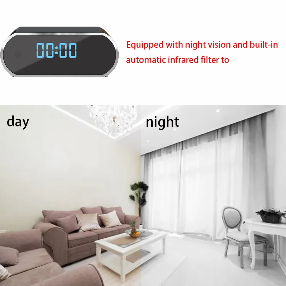 Wireless Alarm Clock With Camera 4K