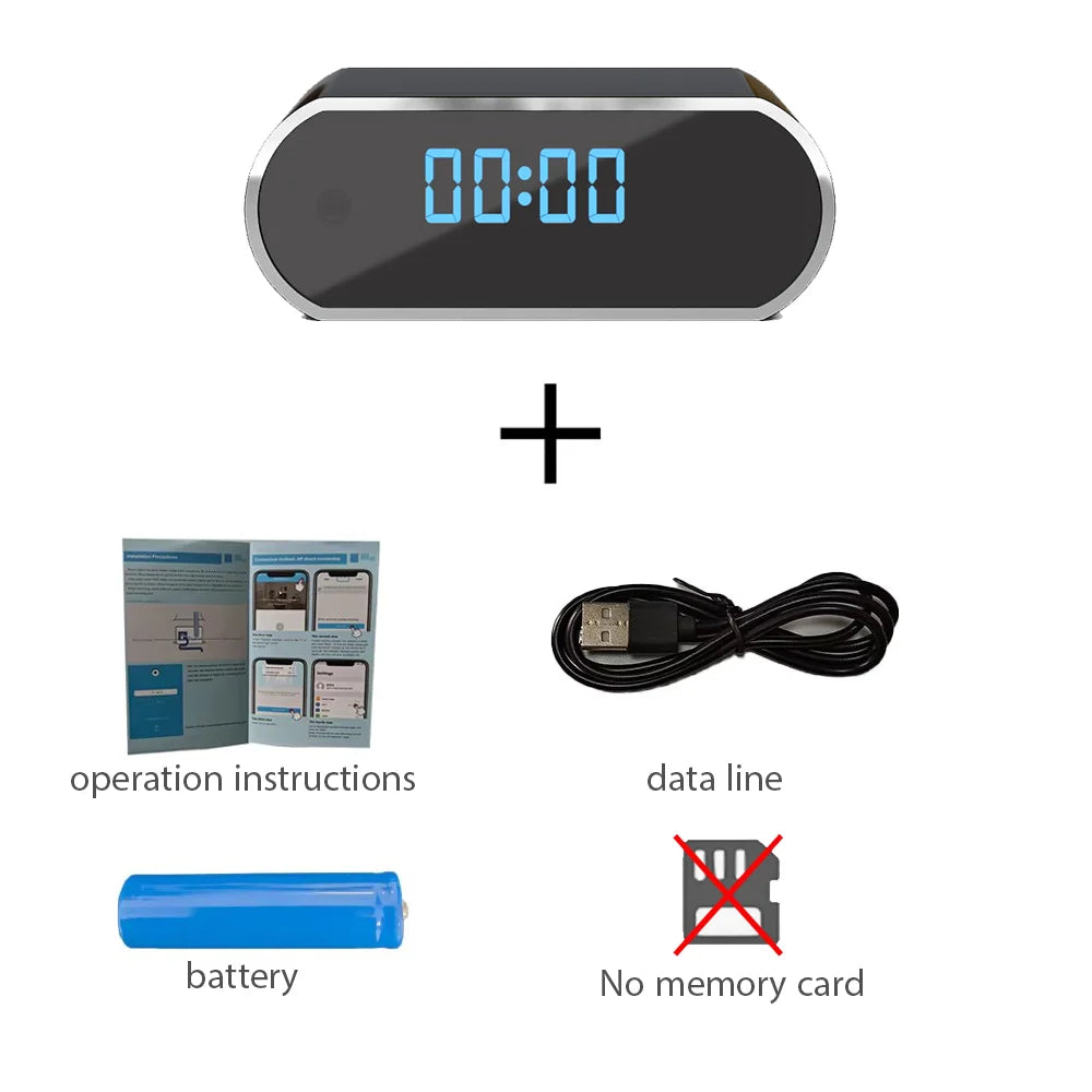 Wireless Alarm Clock With Camera 4K