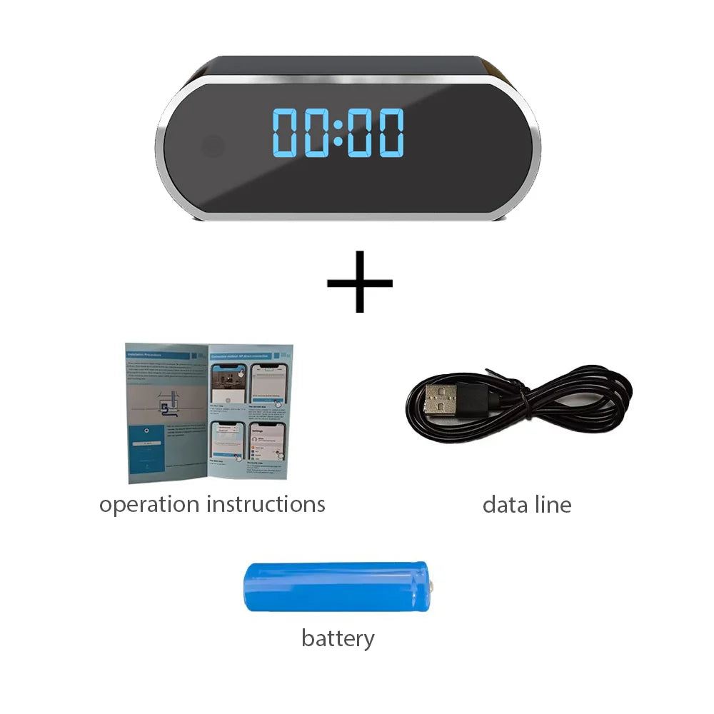 Wireless Alarm Clock With Camera 4K