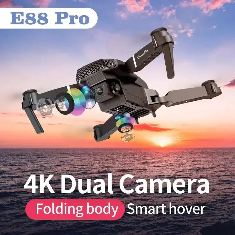 Mini Remote control Drone E88 4k