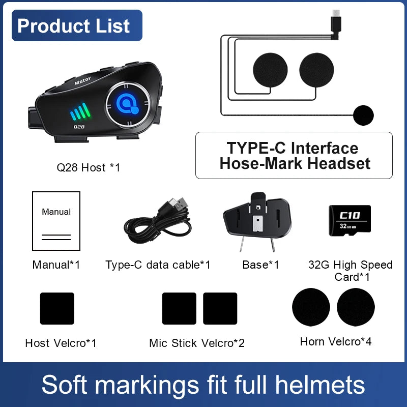Motorcycle Wireless Helmet Headset