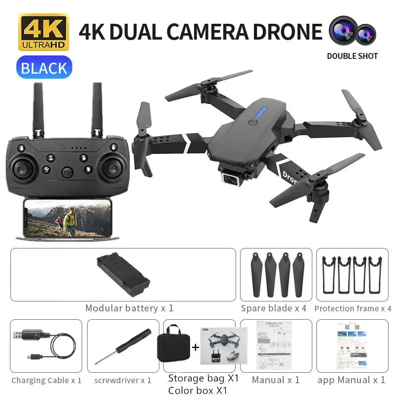 Mini Remote control Drone E88 4k