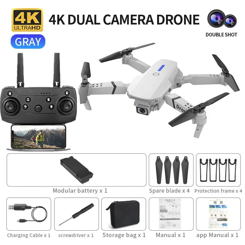 Mini Remote control Drone E88 4k