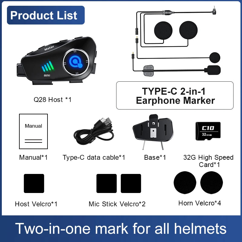 Motorcycle Wireless Helmet Headset