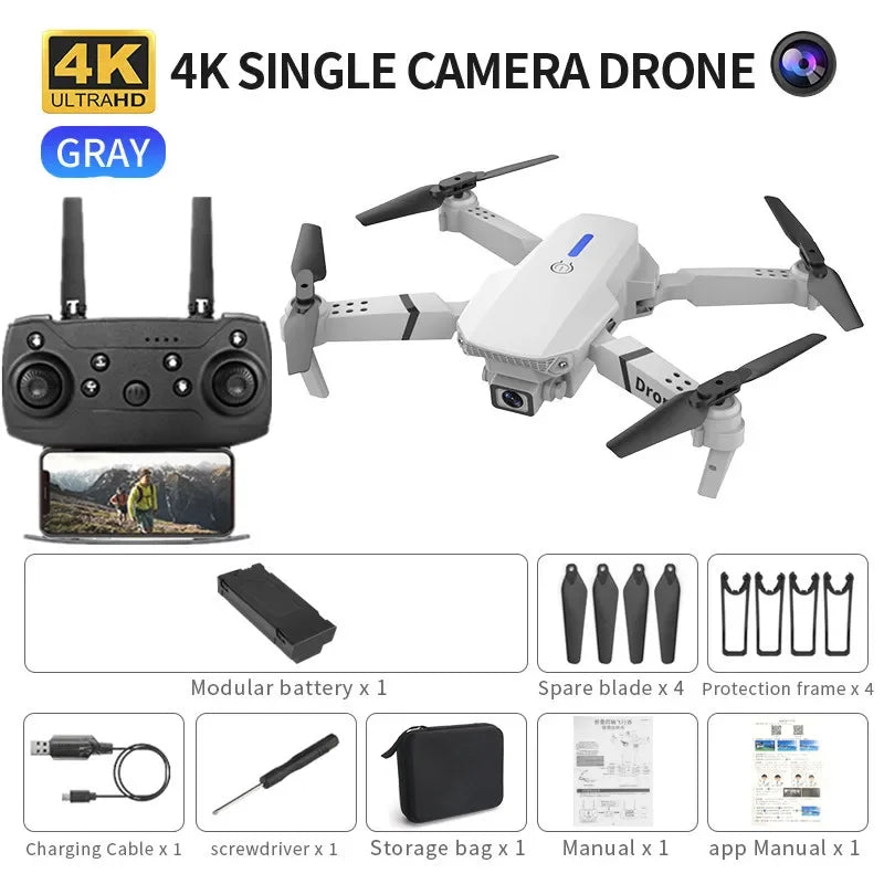 Mini Remote control Drone E88 4k