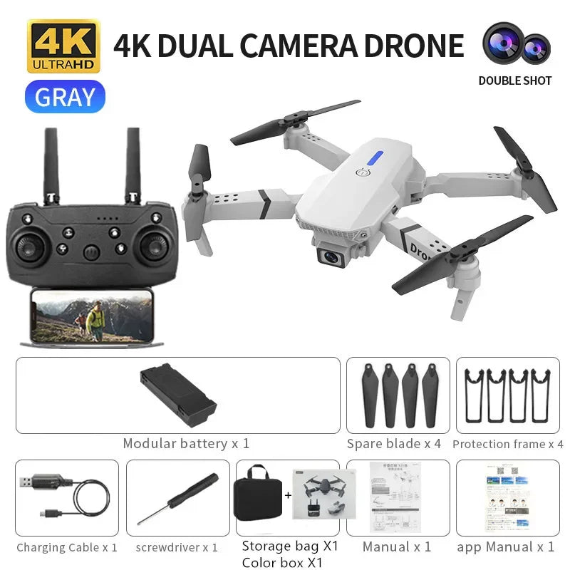 Mini Remote control Drone E88 4k