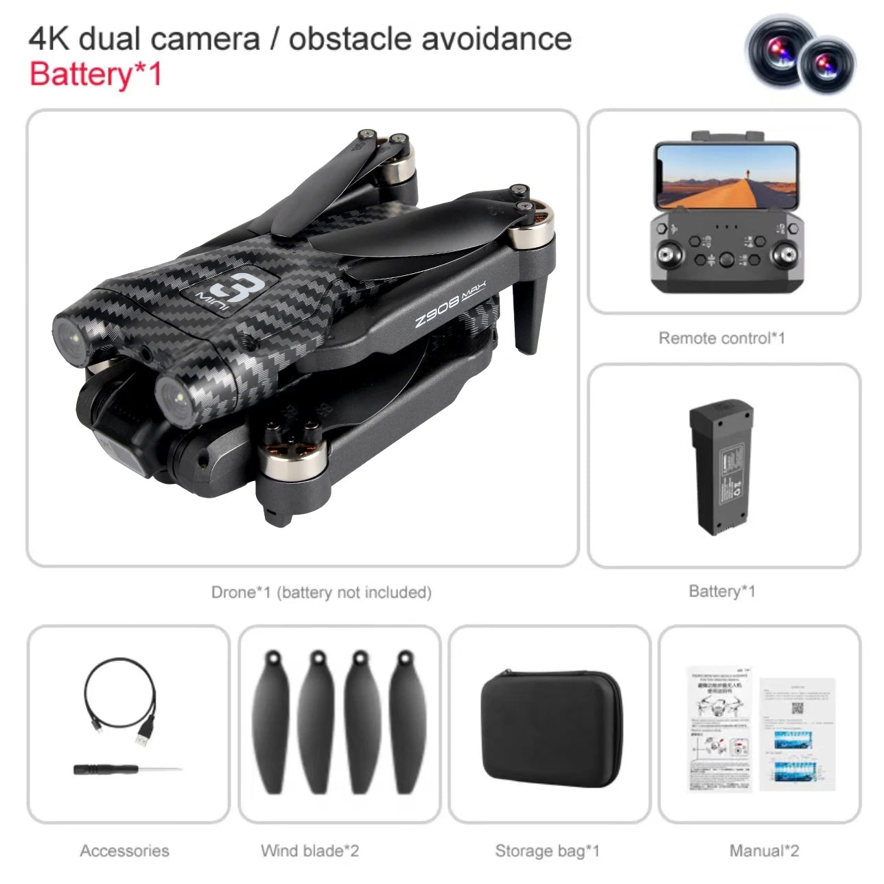 KBDFA Z908Pro Max Drone 4K