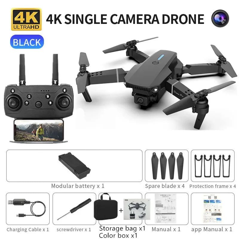 Mini Remote control Drone E88 4k