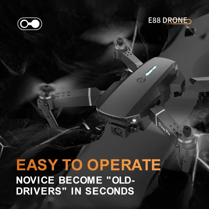 Mini Remote control Drone E88 4k